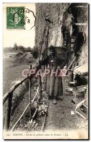 Dieppe - Grotte de Pecheurs dans la Falaises - Ansichtskarte AK TOP