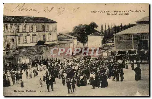 Confolens - Place de l&#39Hotel de Ville - Concert Militaire - Cartes postales