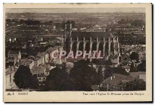 Niort - Vue vers l&#39Eglise St Etienne prise du Donjon Ansichtskarte AK