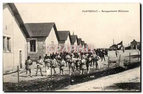 Parthenay - Baraquements Militaires Ansichtskarte AK