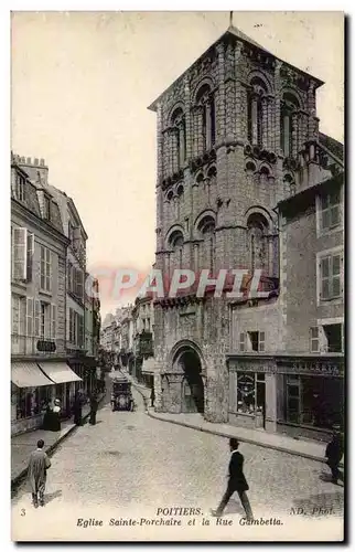 Poitiers - Rue Gambetta - Eglise Sainte Porchaire - Ansichtskarte AK