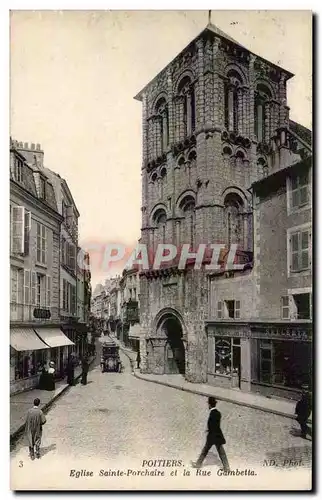 Poitiers - Rue Gambetta - Eglise Sainte Porchaire - Cartes postales