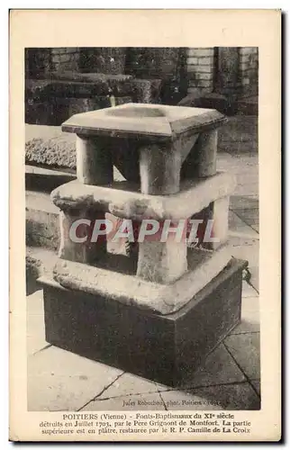 Poitiers - Fonts Baptismaux de XI siecle Cartes postales