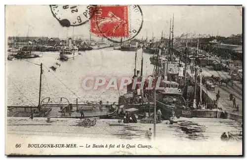 Boulogne sur Mer - Le bassin a flot et le quai Chanzy - Cartes postales