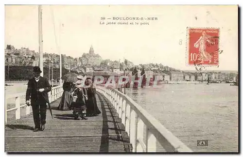 Boulogne sur Mer - La Jetee Ouest et le Port Ansichtskarte AK