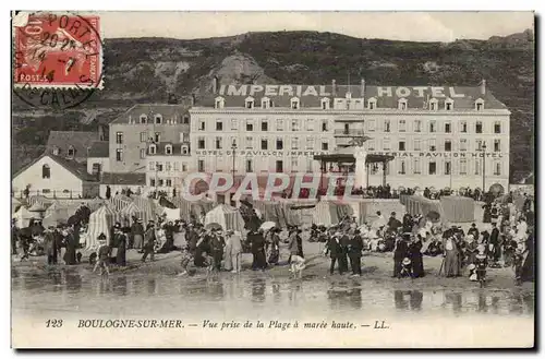 Boulogne sur Mer - Vue prise de la Plage a maree haute Ansichtskarte AK