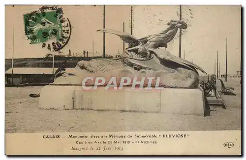 Calais - Monument eleve a la Memoire du Submersible Pluviose - Cartes postales