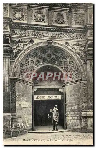 Hesdin - Le Portail de l'Eglise Cartes postales