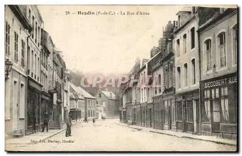 Hesdin - La Rue d'Arras - Cartes postales