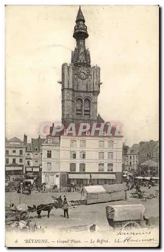 Bethune - Grande Place - Le Beffroi - Ansichtskarte AK