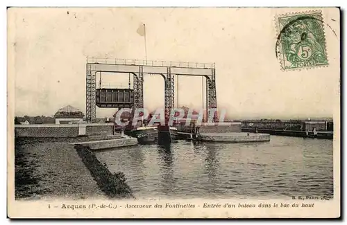 Arques - L&#39Ascenseur des Fontinettes - Entree d&#39un bateau - Cartes postales