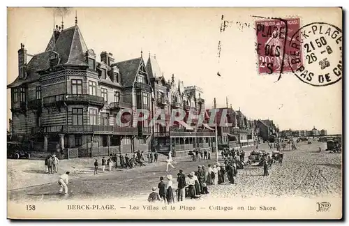 Berck Plage - Les Villas et la Plage - Cottages on the shore - Cartes postales Tennis