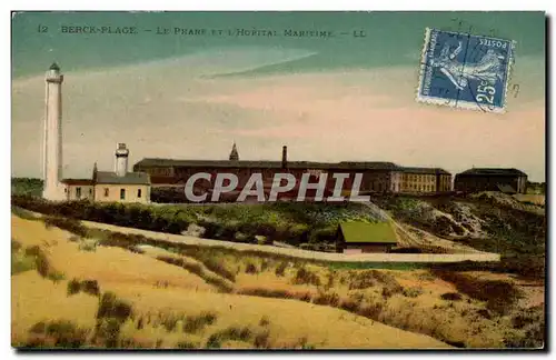 Berck Plage - Le Phare et L&#39Hopital Maritime - lighthouse - Ansichtskarte AK