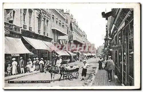 Berck Plage - La Rue Carnot - cheval - horse ane donkey - Ansichtskarte AK�