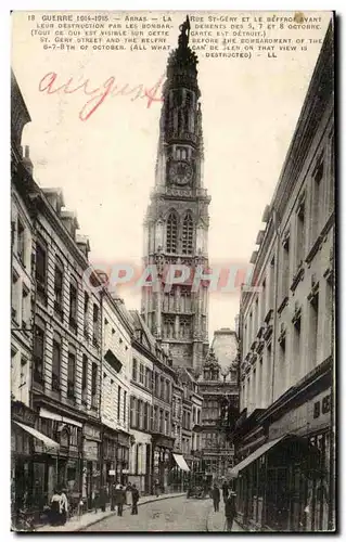 Arras - Rue St Gery et le Beffroi - La Guerre 1914 1915 - Cartes postales�