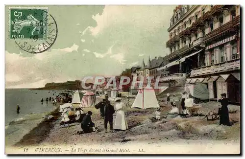 Wimereux - La Plage devant la Grand Hotel - Cartes postales