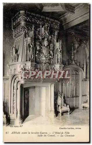 Arras - avant le terrible Guerre - L'Hotel de Ville - Salle de Conseil - Cartes postales