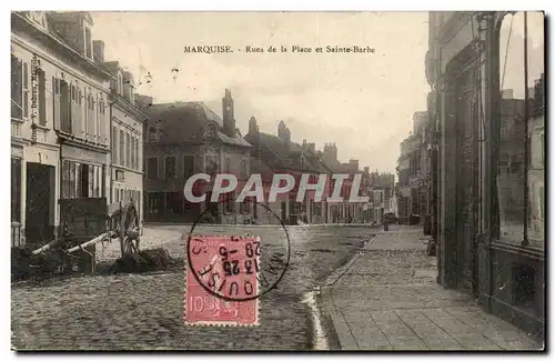 Marquise - Rues de la Place et Sainte Barbe Cartes postales