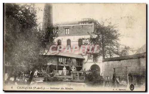 Chocques - Interieur du Moulin - windmill Ansichtskarte AK