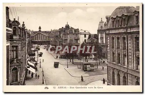 Arras - Rue Gambetta vers la Gare - Cartes postales