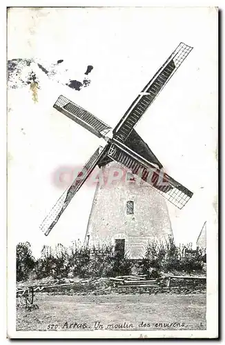 Arras - Un Moulin des Environs - windmill Cartes postales (publicite au dos Lait d'Appenzell)