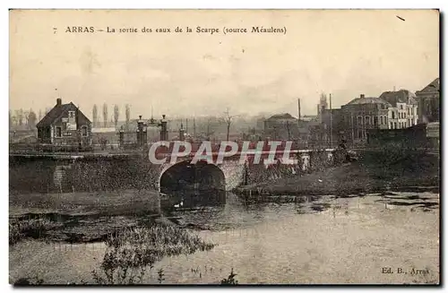 Arras - La Sortie des Eaux de la Scarpe - Source Meaulens Ansichtskarte AK