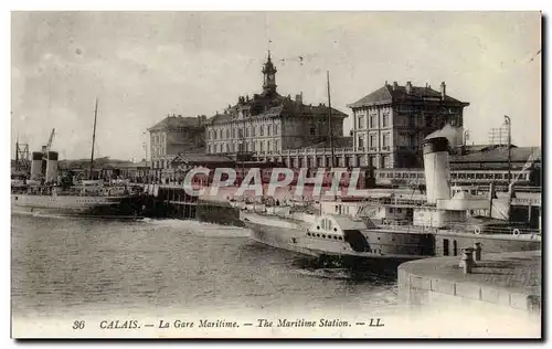 Calais - La Gare Maritime Ansichtskarte AK (bateau train boat)