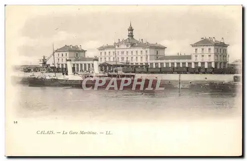 Calais - La Gare Maritime Ansichtskarte AK (bateau train)