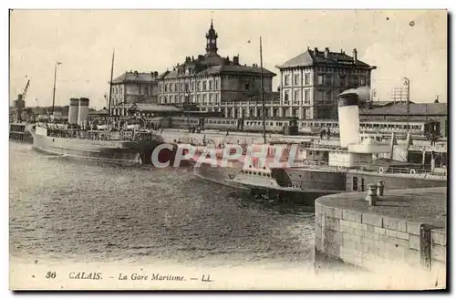 Calais - La Gare Maritime Ansichtskarte AK (bateau train boat)