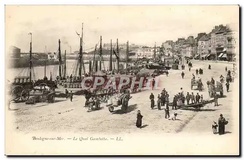 Boulogne sur Mer - Le Quai Gambetta - bateau - boat Ansichtskarte AK