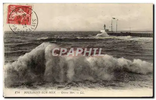 Boulogne sur Mer - Grosse Mer - bateau - boat Ansichtskarte AK