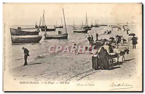 Berck Plage - La Plage - bateau - boat - ane - donkey Cartes postales