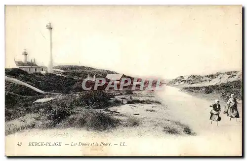 Berck Plage - Les Dunes et la Phare Ansichtskarte AK (phare lighthouse)