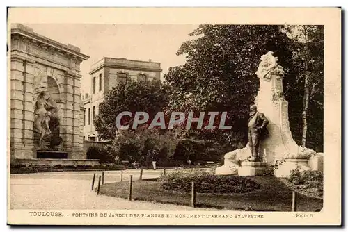 Toulouse - Fontaine du Jardin des Plantes et Monument d&#39Armand Sylvestre - Ansichtskarte AK