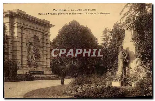 Toulouse - Au Jardin des Plantes - Statue d&#39Armand Sylvestre - et Monument l&#39Ariege et la Garo