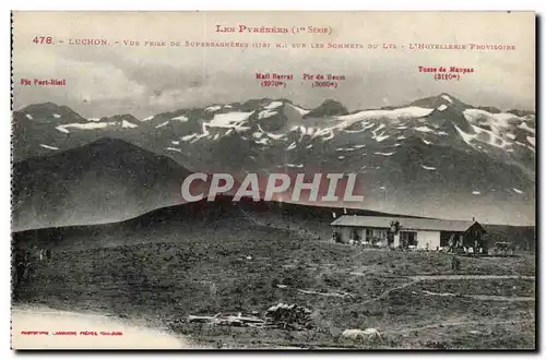 Luchon - Vue prise de Superbagneres 1997 - Sur les Sommets du Lys - L&#39Hotellerie Provisoire - Cartes postales