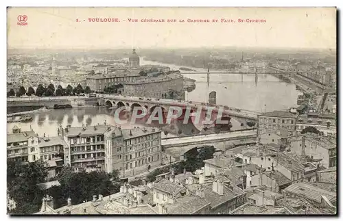 Toulouse - Vue Generale sur la Garonne et St Cyprien - Ansichtskarte AK