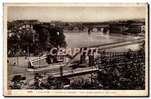 Toulouse - Vue sur la Garonne - Pont Saint Pierre et Pont Neuf - Ansichtskarte AK