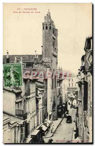 Toulouse - Rue et Eglise du Tour Cartes postales