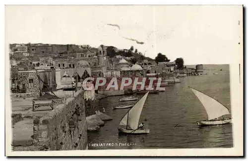 Israel - Tiberias from the lake - Voilier - saliboat - bateau - boat - Ansichtskarte AK