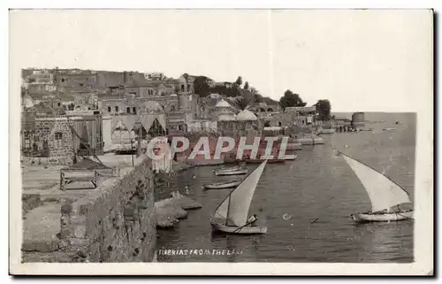 Israel - Tiberias from the Lake - boat - bateau - Ansichtskarte AK