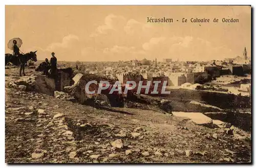 Israel - Jerusalem - Le Calvaire de Gordon - ane - donkey - Cartes postales