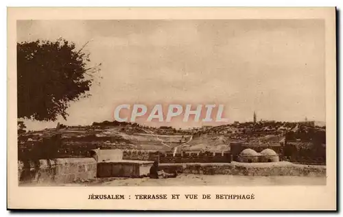 Israel - Jerusalem - Terrasse et Vue de Bethphage - Cartes postales