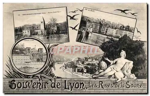 Lyon - Souvenir de Lyon - Les rives de la Saone - Ansichtskarte AK