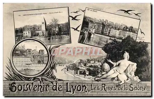 Lyon - Souvenir de Lyon - Les rives de la Saone - Cartes postales