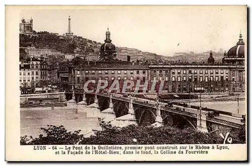 Lyon - Le Pont de la Guillotiere - premier pont construit sur la Rhone - Ansichtskarte AK