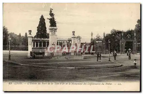 Lyon - L&#39Entree du Parc de la Tete d&#39Or et le Monument des Legionnaires du Rhone - enfant - CP