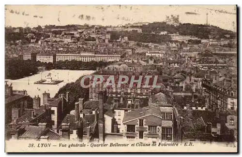 Lyon - Vue Generale - Quartier Bellecour et Colline de Fourviere - Ansichtskarte AK