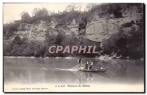 Falaises du Rhone - bateau - boat - Cartes postales (pecheurs)