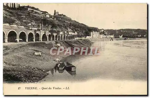 Vienne - Quai du Viaduc - bateau - boat - Ansichtskarte AK